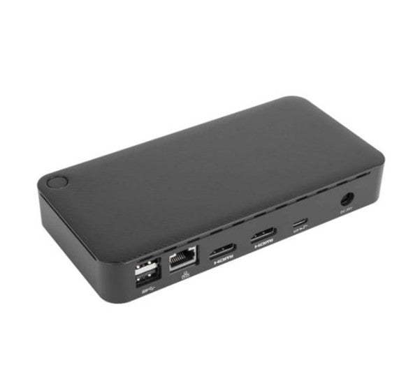 Targus Universal USB-C Dual Video 4K Docking Station with 65W Power Delivery Support 1x5K or 2x4K UHD 60Hz 2xHDMI2.0 USB-C 3xUSB-A GLAN Audio Combo