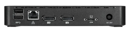 Targus Universal USB-C Dual Video 4K Docking Station with 65W Power Delivery Support 1x5K or 2x4K UHD 60Hz 2xDP USB-C 3xUSB-A GLAN Audio Combo