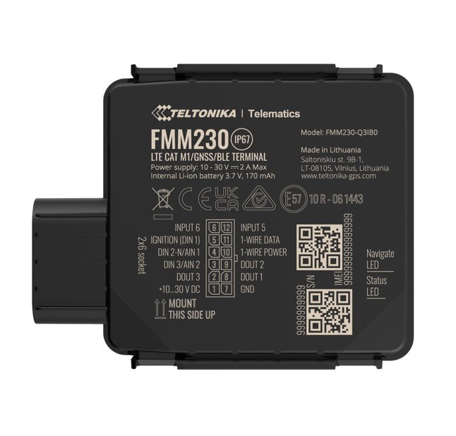 Teltonika FMM230 - Water-Resistant 4G LTE Cat M1 Tracker with Flexible Inputs Configuration, IP67, CAT M1