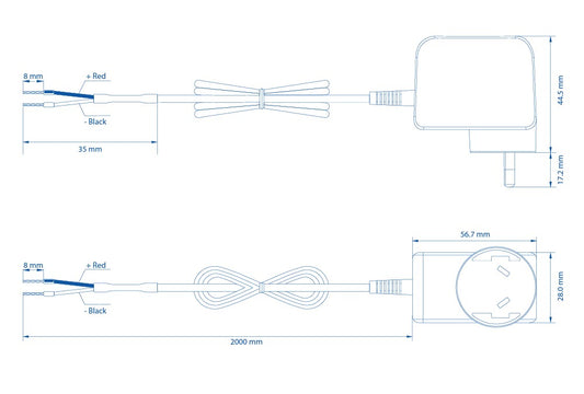 Teltonika 2 Pin AU Power Supply, 9W - For TRB245, TRB255, TSW010, TSW114, TSW210, TSW304