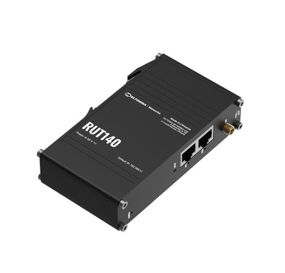 Teltonika RUT140 Industrial Ethernet Router, Wi-Fi 4, 1x3-Pin Power Connector, Integrated DIN rail bracket, Remote Management, PSU excluded