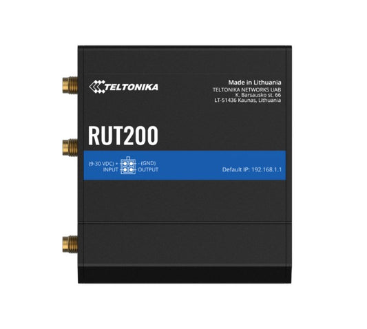 Teltonika RUT200 Industrial Cellular Router, WAN Failover, Compact and Reliable Industrial 4G LTE Router Firewall, PSU included