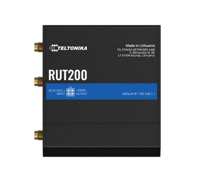 Teltonika RUT200 Industrial Cellular Router, WAN Failover, Compact and Reliable Industrial 4G LTE Router Firewall, PSU included