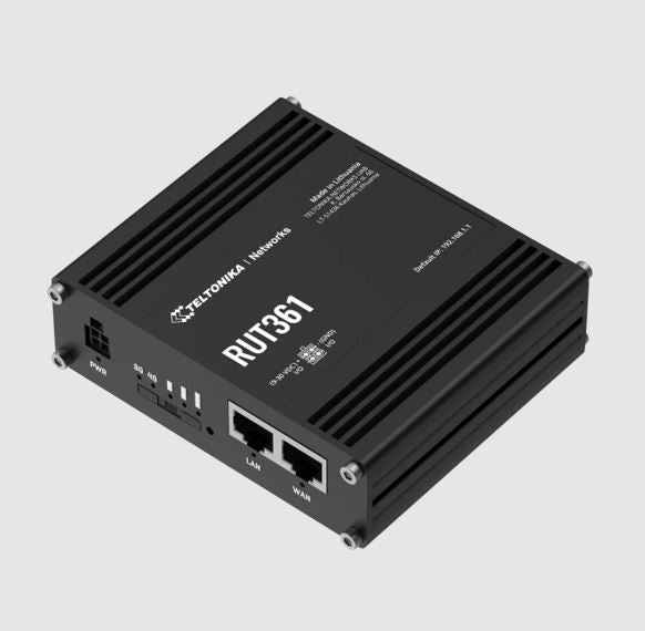 Teltonika RUT361 Industrial Cellular Router, Compact and Powerful Industrial 4G LTE Cat 6 Router Firewall, Rugged Aluminium Housing, PSU included