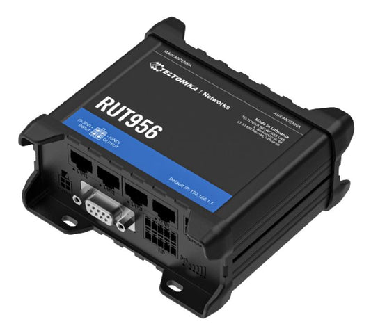 Teltonika RUT956 Industrial Cellular Router, Dual-SIM Cellular 4G LTE, WAN Failover with 4x Ethernet Ports, GPS, 2-Year Warranty, PSU included