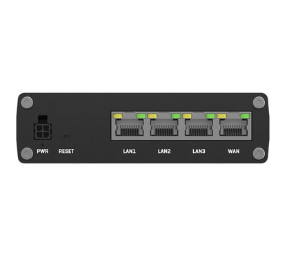Teltonika RUTM08 Industrial Wired Router, 4 Gigabit RJ45 Ports,128 tag port-based VLANs, PSU included