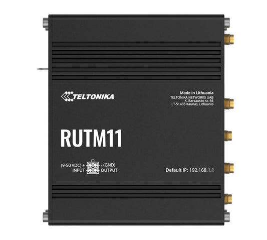 Teltonika RUTM11 Industrial 4G LTE Dual-band Wi-Fi, 4 x Gigabit RJ45 ports, USB, and up to 128 tag port-based VLANs, PSU included
