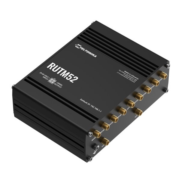 Teltonika RUTM52 Dual 5G Router, 5G dual SIM ESIM cellular, 5 Gigabit Ethernet ports, Backward compatible with 4G(LTE Cat 20)