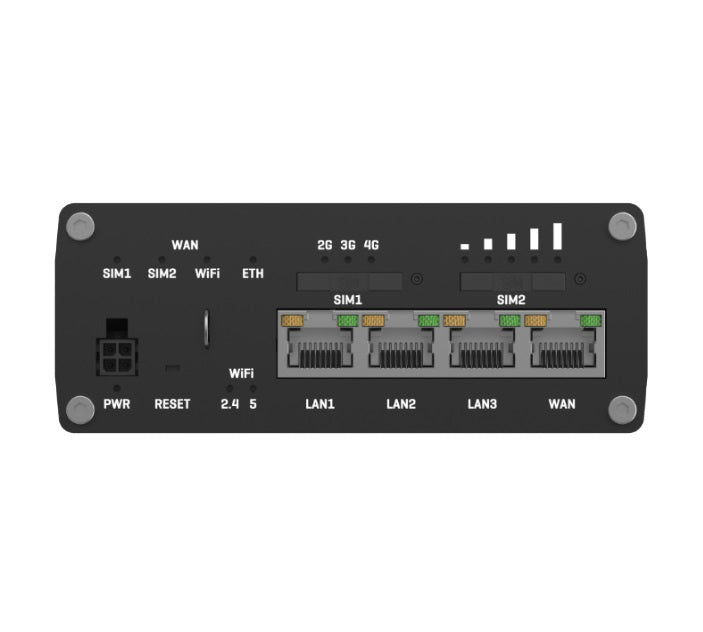 Teltonika RUTX11 Industrial Cellular Router, 4G LTE CAT 6, Dual SIM with auto failover, Backup WAN, Dual Band WiFi, Bluetooth LE, PSU included