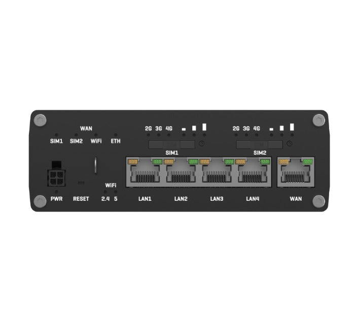 Teltonika RUTX12 Dual LTE CAT 6 Industrial Cellular Router, Dual SIM CAT6 4G LTE Router Firewall with Dual Band WiFi 5, PSU included