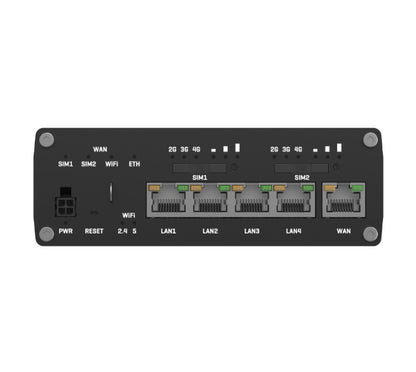 Teltonika RUTX12 Dual LTE CAT 6 Industrial Cellular Router, Dual SIM CAT6 4G LTE Router Firewall with Dual Band WiFi 5, PSU included