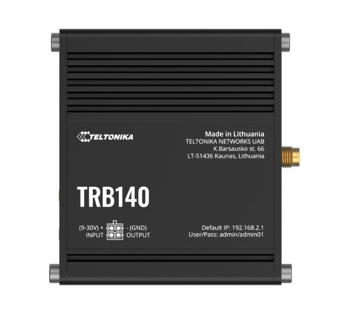 Teltonika TRB140 Industrial Rugged LTE Gateway, 4G LTE (Cat 4), Compatible with Industrial DNP3  Modbus Communication Protocols, PSU included