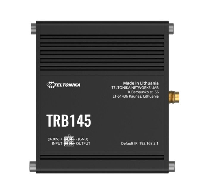 Teltonika TRB145 Industrial Rugged LTE RS485 Gateway, 4G LTE (Cat 1), Equipped with RS485, Compatible with Industrial DNP3, PSU included