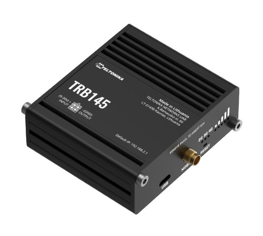 Teltonika TRB145 Industrial Rugged LTE RS485 Gateway, 4G LTE (Cat 1), Equipped with RS485, Compatible with Industrial DNP3, PSU included