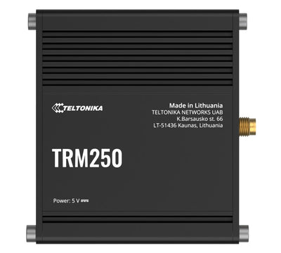 Teltonika TRM250 Industrial Cellular Modem, 4G LTE (Cat M1), NB-IoT, Small Size, USB Interface for Internet Access, External Antenna, PSU excluded