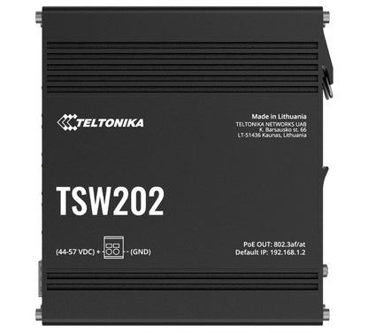 Teltonika TSW202 Managed PoE Ethernet Switch, Supports Profinet, 2 SFP Ports, 8 Gigabit Ethernet Ports Providing 30W of Power Each, PSU excluded