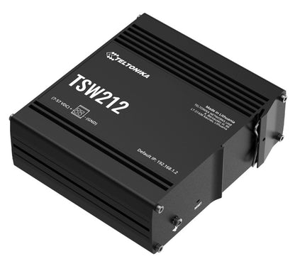 Teltonika TSW212 Managed Ethernet Switch, L2 with additional L3 Features, Supports Profinet, 8 x Gigabit Ethernet Ports, 2 x SFP Ports, PSU excluded