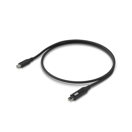 Ubiquiti USB-C Cable with Charge Display,Length 0.3M, Black, Braided Power  Data Cable With A Double-sided Charge Display,100W Max Power Outpu