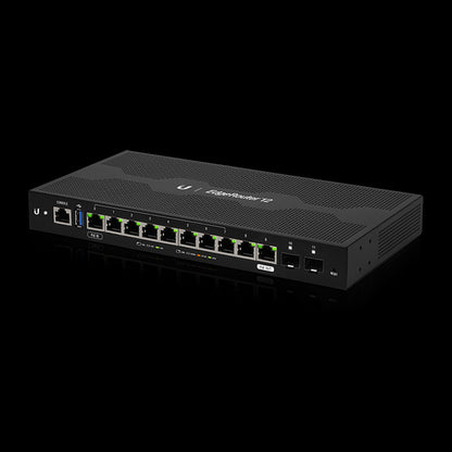 Ubiquiti EdgeRouter 12 - 10-Port Gigabit Router, 2 SFP Ports- 24v Passive PoE In and Out (Limited) - 1GHz Quad Core Processor - 1GB RAM,