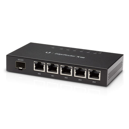 Ubiquiti EdgeRoute Advanced Gigabit Ethernet Router - Compact Powerful Router Sporting,5 Gigabit RJ45 Ports Passive PoE Support SFP,