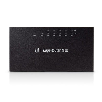 Ubiquiti EdgeRoute Advanced Gigabit Ethernet Router - Compact Powerful Router Sporting,5 Gigabit RJ45 Ports Passive PoE Support SFP,