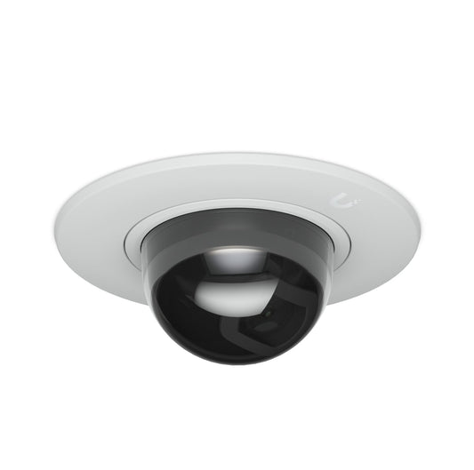 Ubiquiti G5 Dome Camera Ultra Flush Mount,White, Accessory For Recessed Instal Into A Wall Ceiling With Smoked Bubble Enhanced Discretion