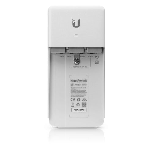 Ubiquiti NanoSwitch, N-SW,  With Four Gigabit Ethernet Ports, Outdoor, Weather-resistant Enclosure,