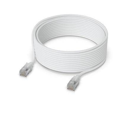 Ubiquiti UniFi Premium Patch Cable, 15M, White, Ultra-thin Braided Patch Cable, Designed And Optimized For 10 GbE Networking.