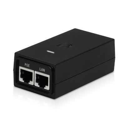 Ubiquiti PoE Adapter, 24VDC, 12W, Gigabit Ethernet, ESD protection  LED, Surge and Clamping Protection, Black