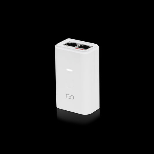 Ubiquiti POE Injector, 24VDC, 24W, Gigabit Ethernet, ESD protection  LED, Surge and Clamping Protection,Maximum Surge Discharge