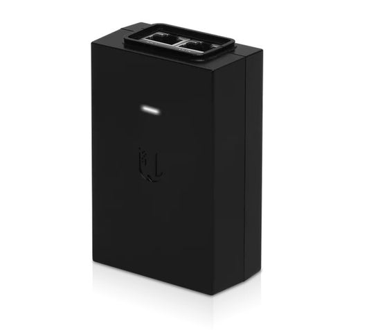 Ubiquiti POE Injector, 24V DC, 30W, Gigabit Ethernet, Black, Surge and Clamping Protection, Maximum Surge Discharge