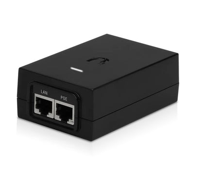 Ubiquiti POE Injector, 24V DC, 30W, Gigabit Ethernet, Black, Surge and Clamping Protection, Maximum Surge Discharge