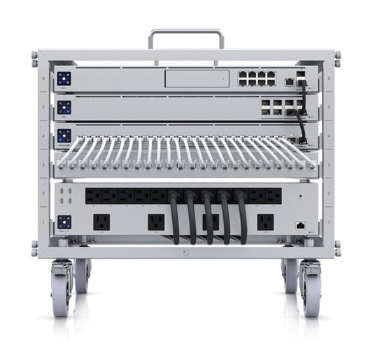 Ubiquiti Toolless Mini Rack, 6U-sized Device Rack with 24-port Blank Patch Panel, Can Assembled Without Tools, Lockable Casters