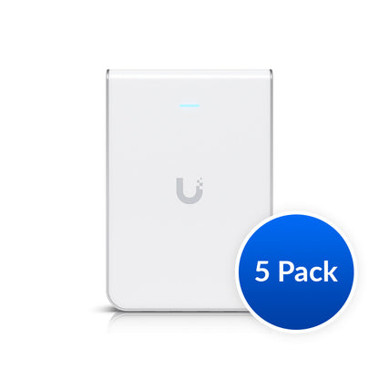 Ubiquiti UniFi Wi-Fi 6 In-Wall, U6-IW-5, 5 Pack , Wall-mounted Access Point with a Built-in PoE Switch,115 m²  Coverage