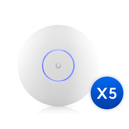 Ubiquiti UniFi WiFi 7 AP,5 Pack ,Ceiling-mount, AP 6 GHz Support, 2.5 GbE Uplink, 9.3 Gbps Over-the-air Speed,PoE Power,300 Connect Device