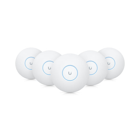 Ubiquiti UniFi WiFi 7 AP,5 Pack ,Ceiling-mount, AP 6 GHz Support, 2.5 GbE Uplink, 9.3 Gbps Over-the-air Speed,PoE Power,300 Connect Device