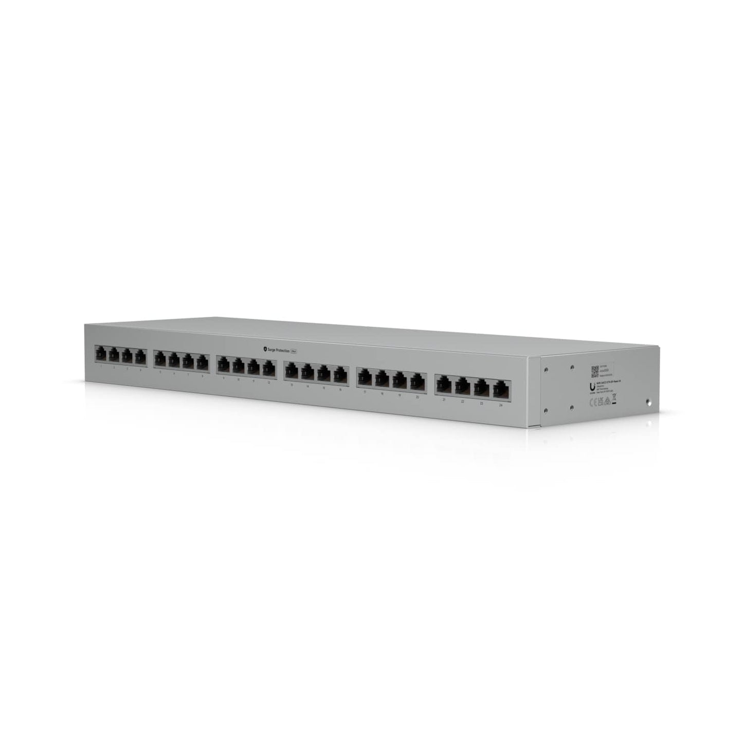 Ubiquiti Ethernet Surge Protection,Rack-mount Indoor Panel Supports Up To 10 GbE, PoE, 20kA Surge Discharge Port,24-port Integrated,1U Rack-mount