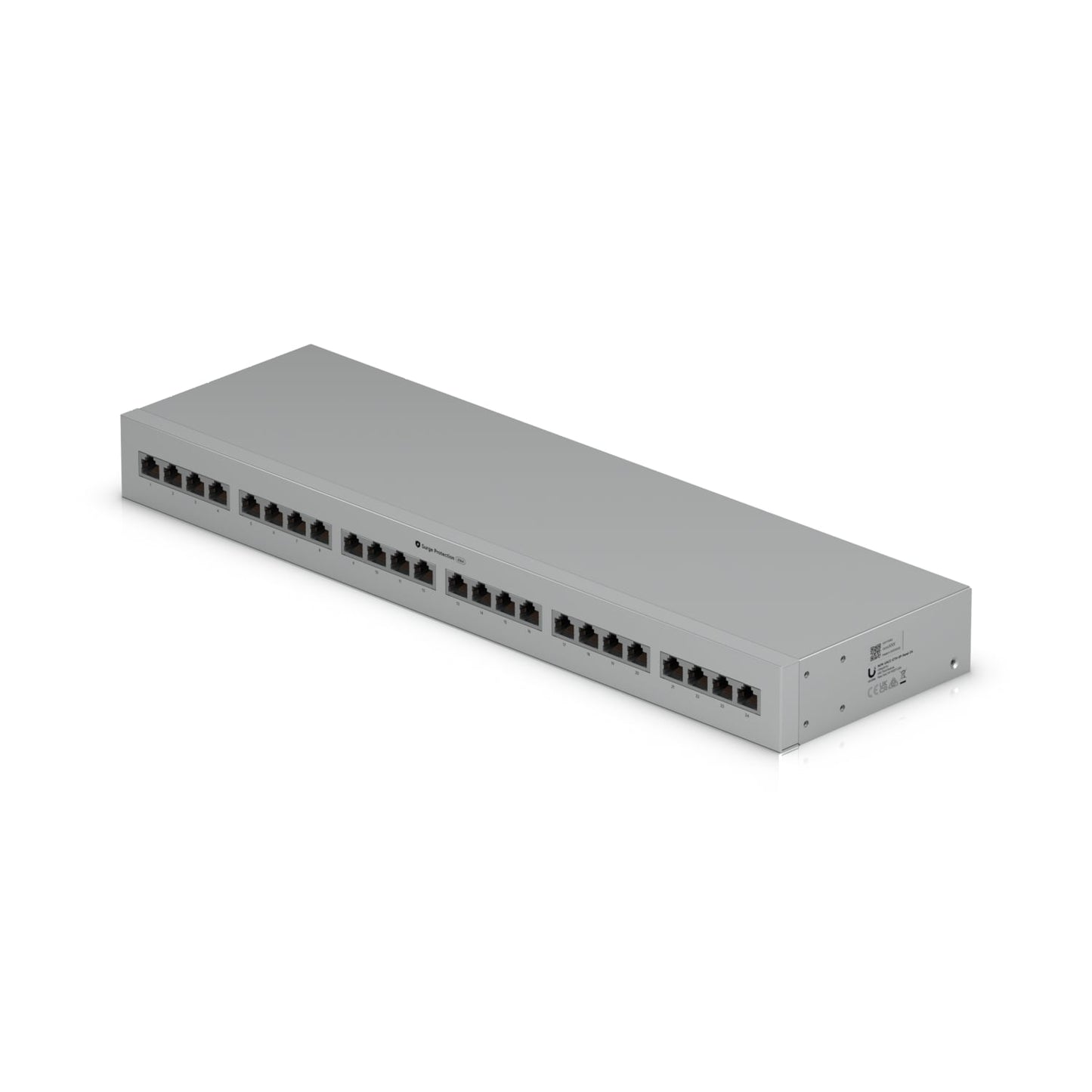 Ubiquiti Ethernet Surge Protection,Rack-mount Indoor Panel Supports Up To 10 GbE, PoE, 20kA Surge Discharge Port,24-port Integrated,1U Rack-mount