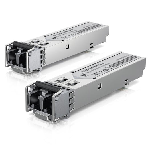 Ubiquiti UFiber SFP Multi-Mode Fiber Module, 2-Pack, 1.25 Gbps Throughput, 1.25 Gbps Throughput, Supports Connections Up to 550 m