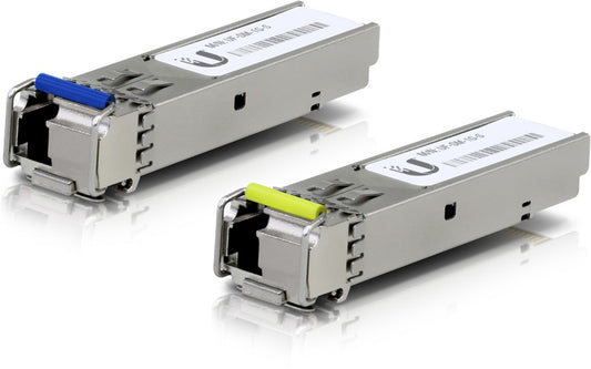 Ubiquiti UFiber1 Gbps Bidirectional Single-Mode SFP Module, 2-Pack, Up 3km Distance, Simplex LC Connector, No Fiber Cable