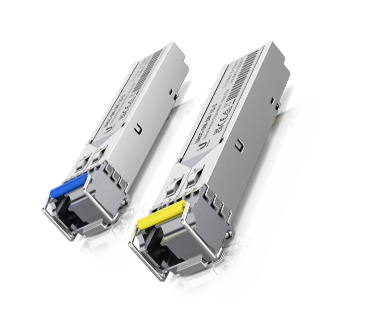 Ubiquiti UFiber1 Gbps Bidirectional Single-Mode SFP Module, 2-Pack, Up 3km Distance, Simplex LC Connector, No Fiber Cable