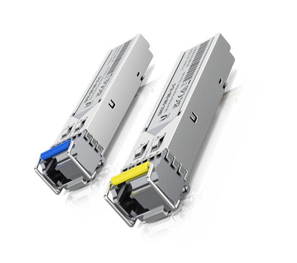 Ubiquiti UFiber1 Gbps Bidirectional Single-Mode SFP Module, 2-Pack, Up 3km Distance, Simplex LC Connector, No Fiber Cable