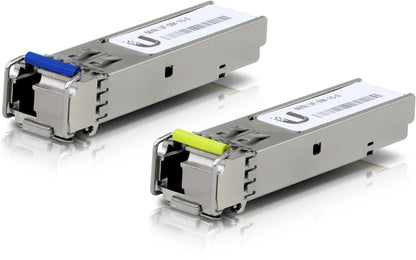 Ubiquiti UFiber1 Gbps Bidirectional Single-Mode SFP Module, 2-Pack, Up 3km Distance, Simplex LC Connector, No Fiber Cable