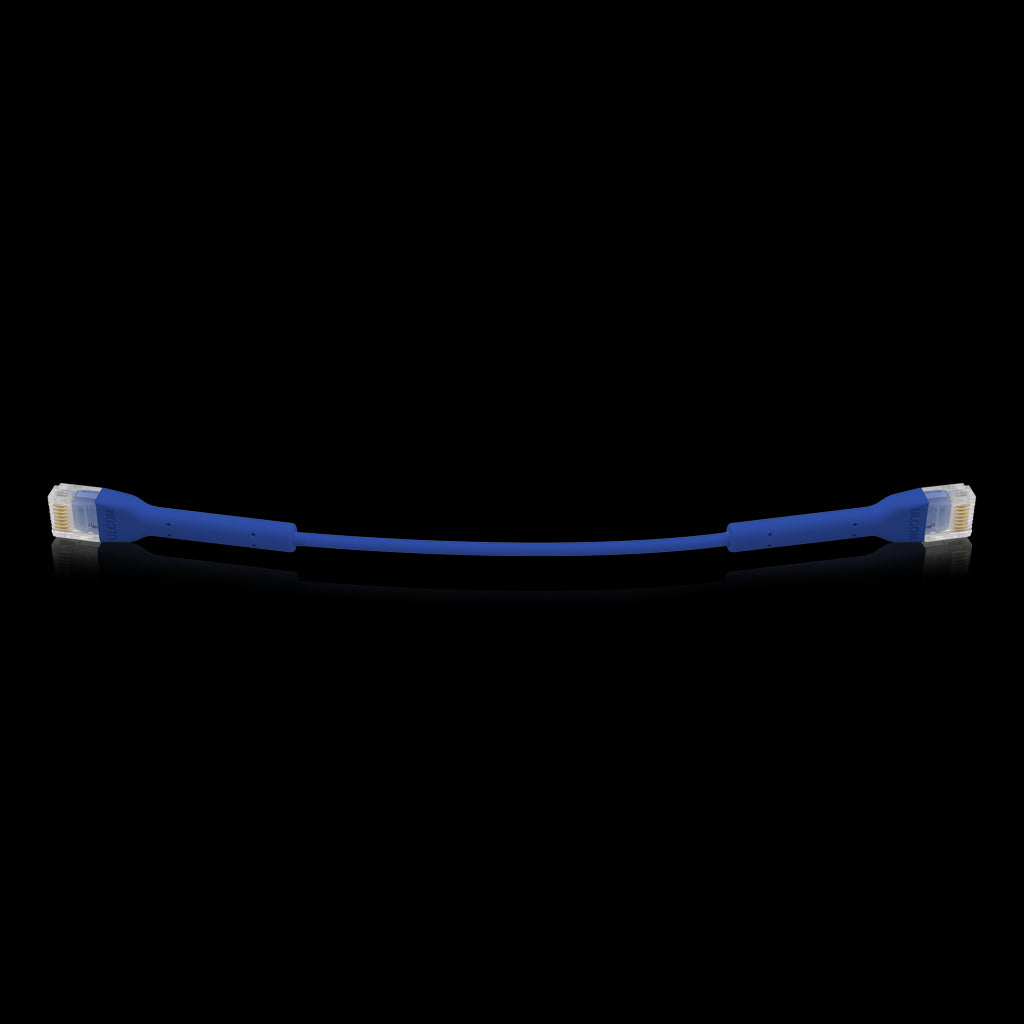 Ubiquiti UniFi Patch Cable Single Unit, 0.1m, Blue, Both End Bendable to 90 Degree, RJ45 Ethernet Cable, Cat6, Ultra-Thin 3mm Diameter