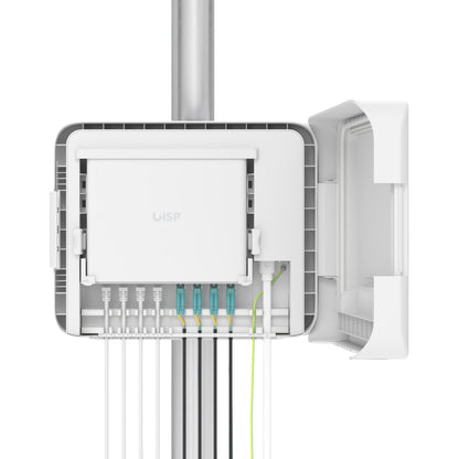 Ubiquiti UISP Box Plus, IPX6-rated Water Resistance, Enclosure for UISP Switch Plus, Pole  Wall-mount, Includes Fiber Strain Relief Kit,