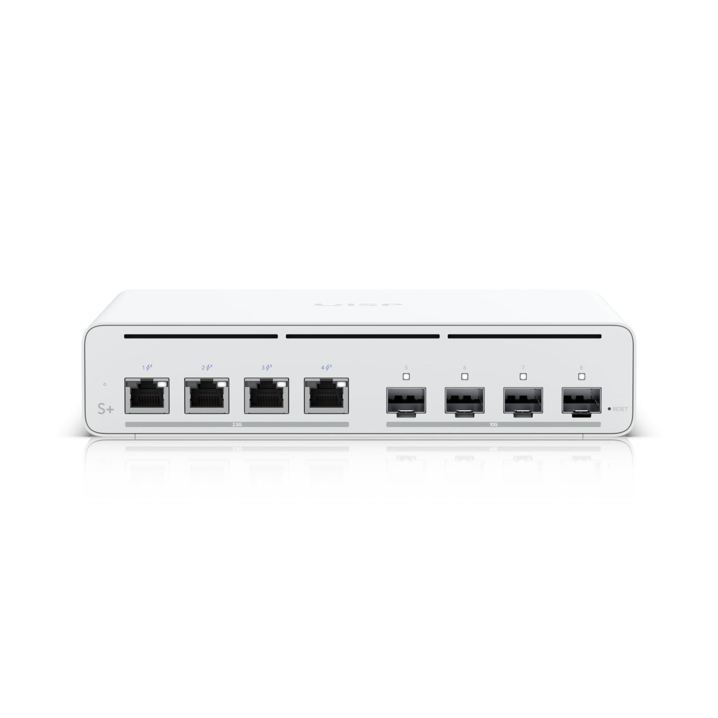 Ubiquiti UISP Switch Plus, 2.5 GbE PoE Switch For ISP Applications, RJ45 Ports, 27V Passive PoE Output, 4 10G SFP ports,