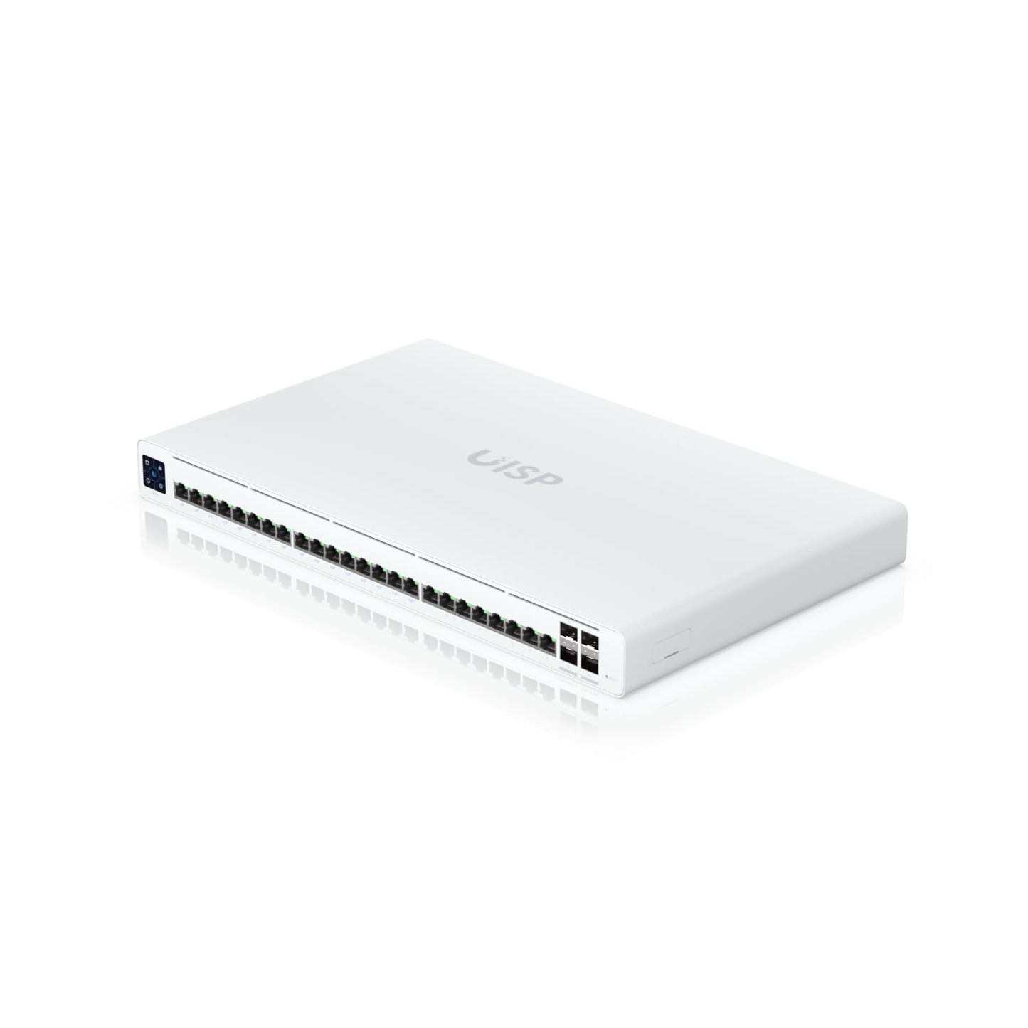 Ubiquiti UISP Switch Professional, 24 GbE RJ45 ports, 16 with 27V Passive PoE Output,  4 10G SFP ports, Color Touchscreen,