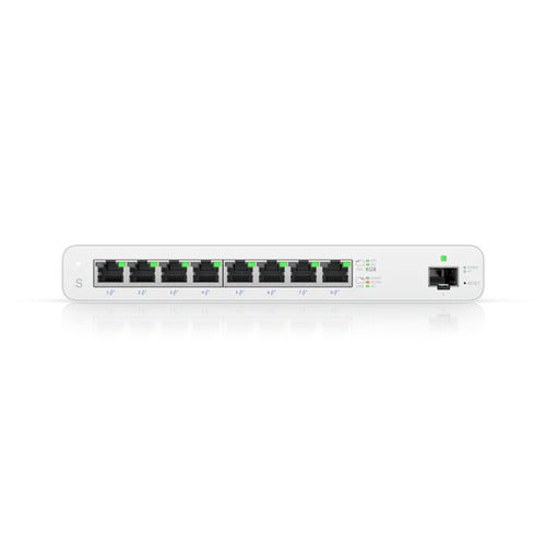 Ubiquiti UISP Switch, 8-Port GbE Switch w  27V Passive PoE, For MicroPoP Applications, 110W PoE Budget, Fanless, Layer 2 Switching,