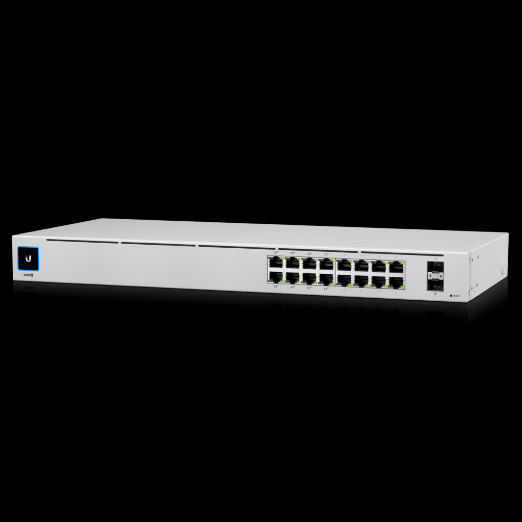 Ubiquiti UniFi 16-port Managed Gigabit Switch - 8x PoE Ports, 8x Gigabit Ethernet Ports, 2x SFP , 42W, Touch Display, Fanless , GEN2,