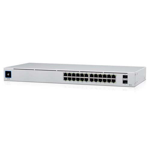 Ubiquiti UniFi 24 Port Managed Gigabit Switch, 16x PoE Ports, 8x Gigabit Ethernet Ports, 2xSFP - 95W - Touch Display - Fanless - GEN2,